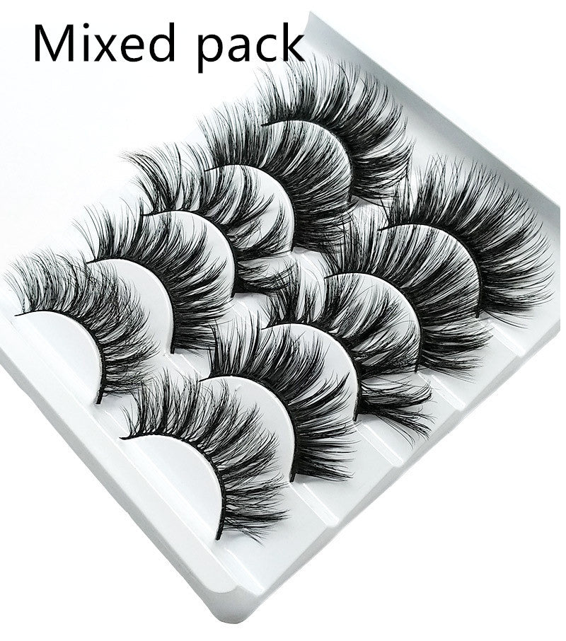 Five Pairs Of Soft Cotton Stalk 3D False Eyelashes