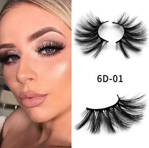 Glossy Winks 25mm mink false eye lashes 6D three-dimensional